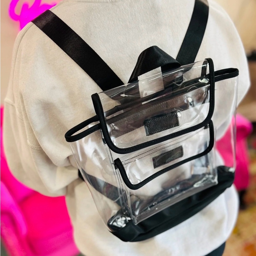 Transparent Black Trim Backpack